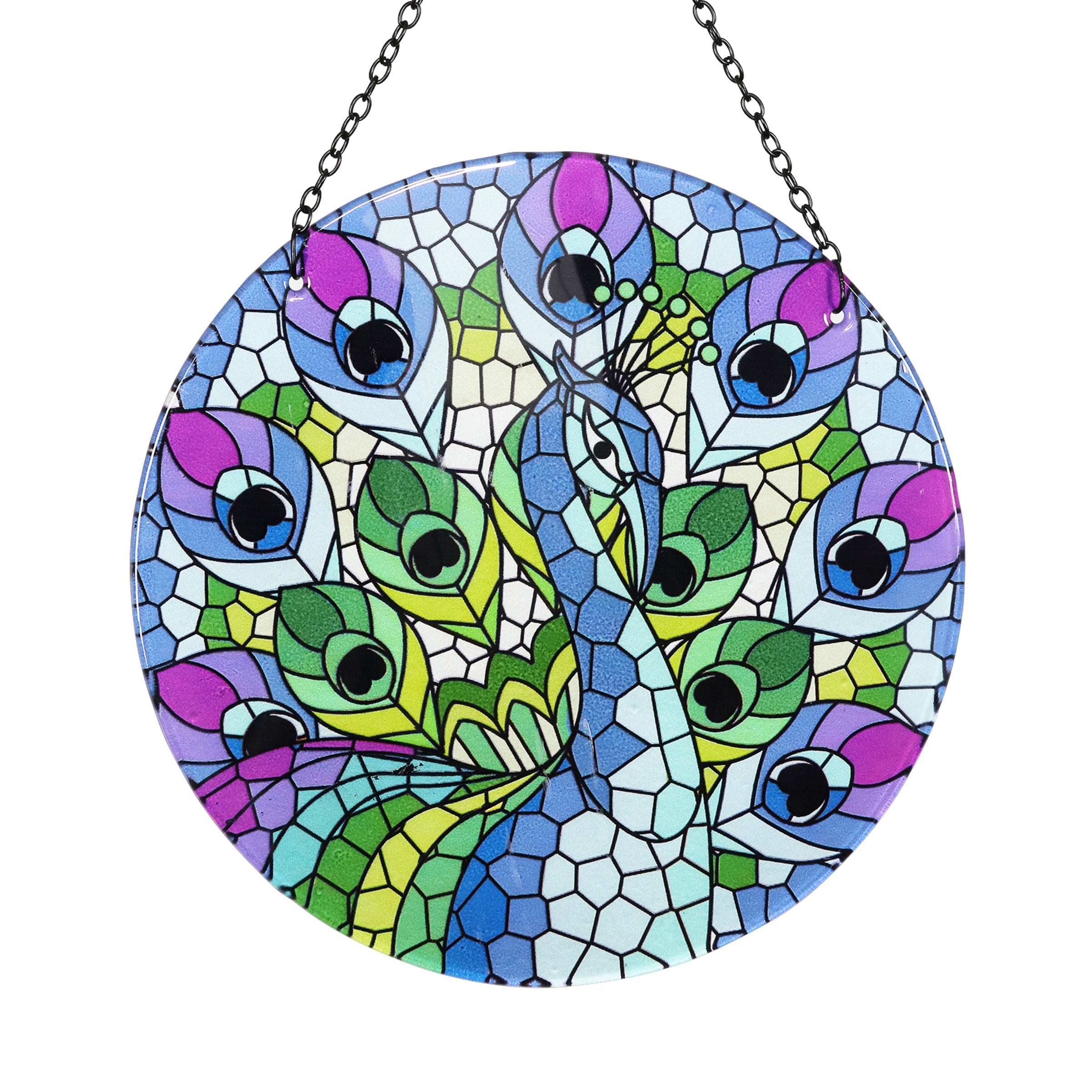 Hanging Mosaic Peacock Suncatcher - Thumbnail 3