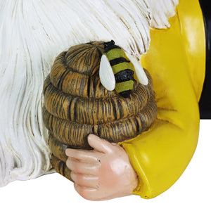 Solar Beekeeper Garden Gnome with Bee Hive Statuary, 5.5 by 8.5 Inches | Shop Garden Decor by Exhart