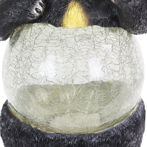 Solar Bear with Crackle Ball Belly Statuary, 17 Inches tall | Shop Garden Decor by Exhart