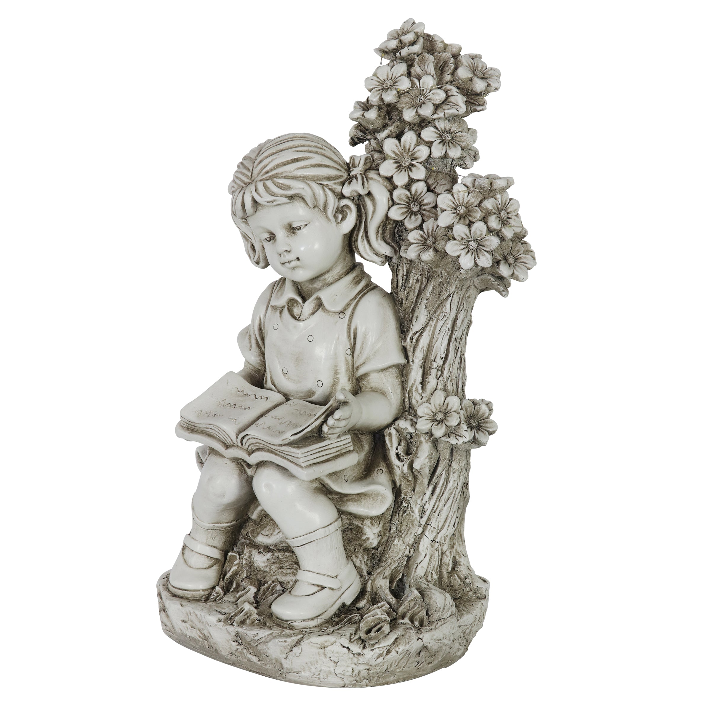 Solar Girl Reading Under a Tree Statue - Thumbnail 3