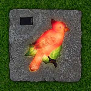 Solar Cardinal Stepping Stone, 10 Inch | Shop Garden Decor by Exhart