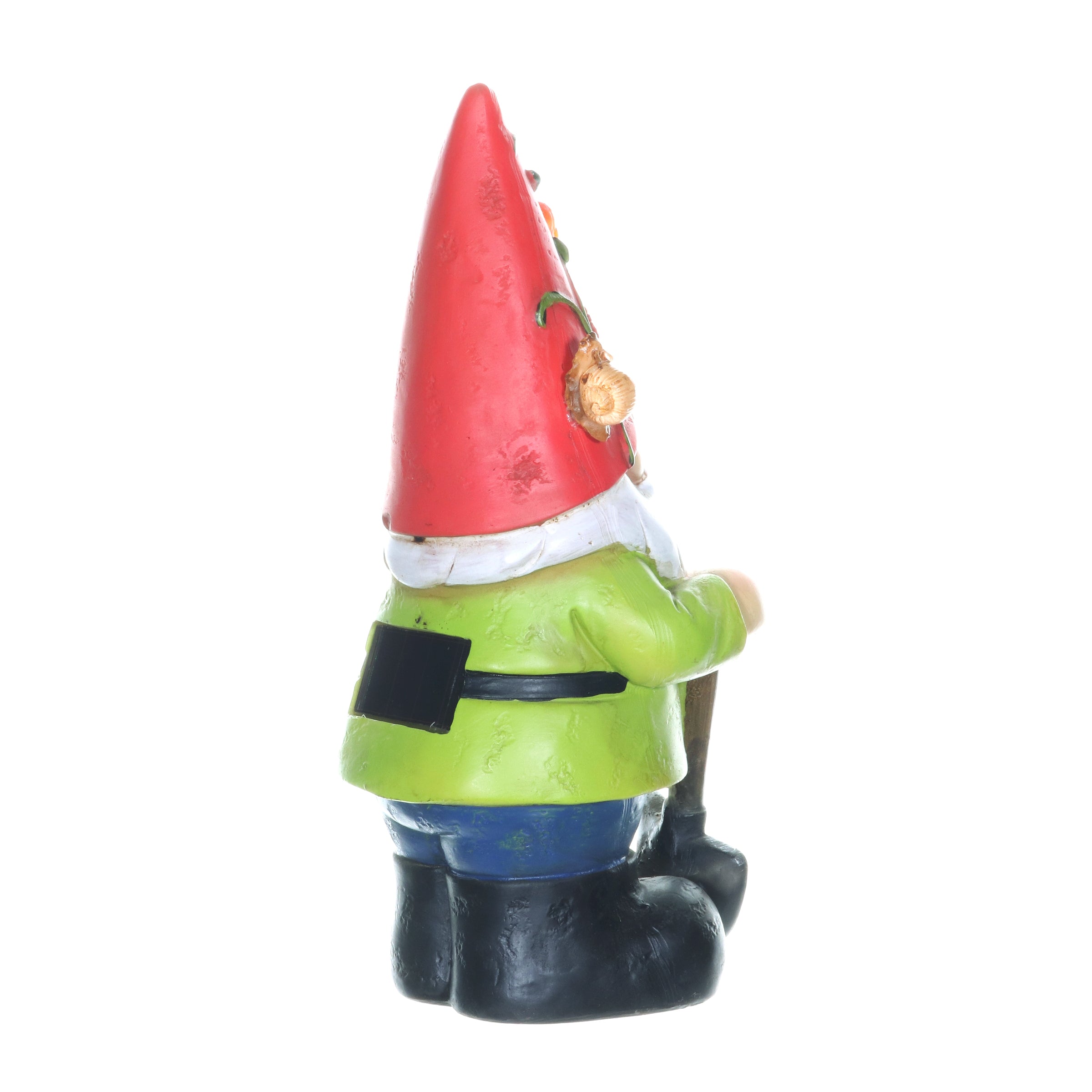 Solar Red Hat Roy Garden Gnome Statue with Shovel, 10 Inch | Shop Garden Decor by Exhart