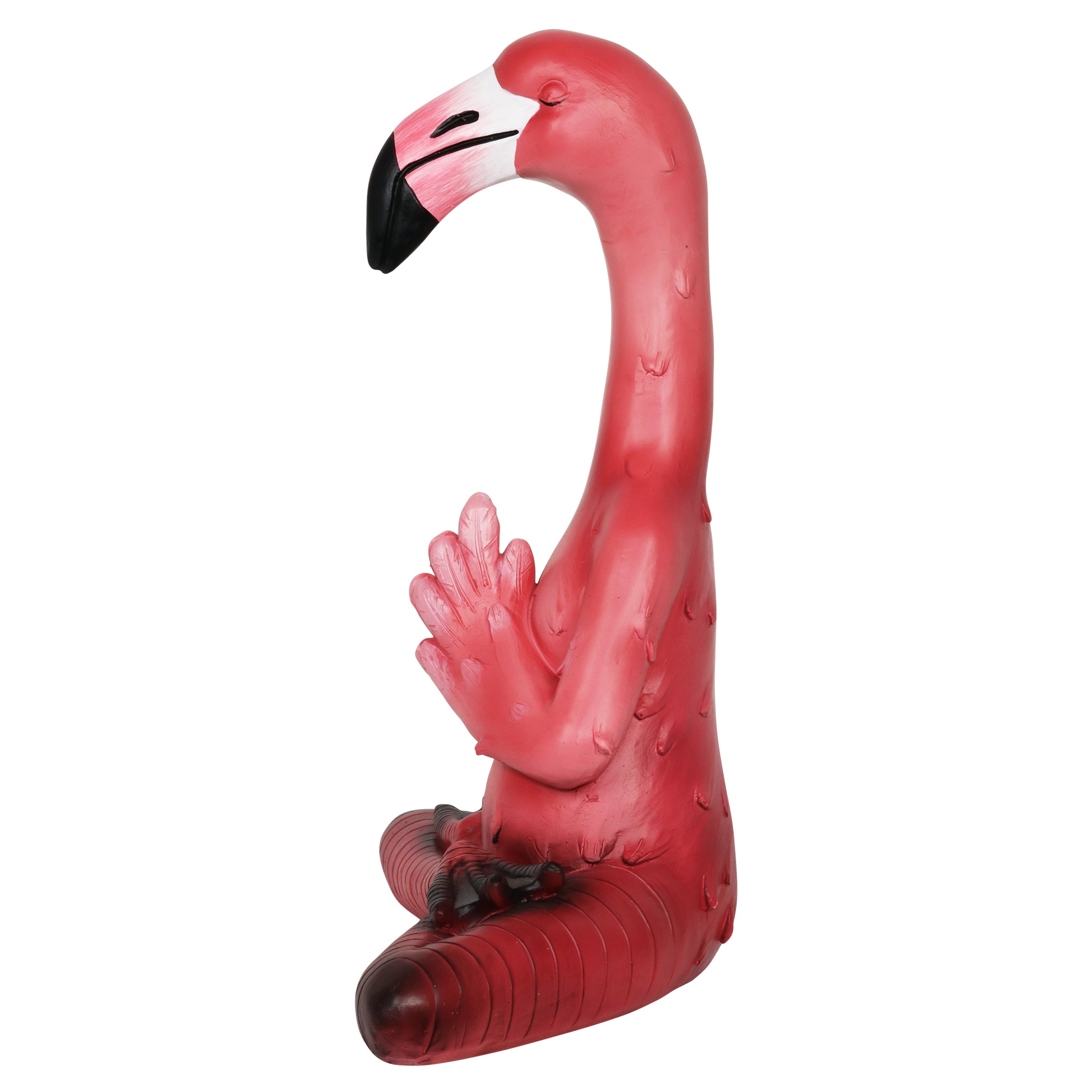 Meditating Yoga Flamingo in Lotus Garden Statue - Thumbnail 2