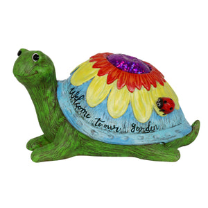 Colorful Welcome To Our Garden Turtle Statue, 6.5 Inches | Shop Garden Decor by Exhart