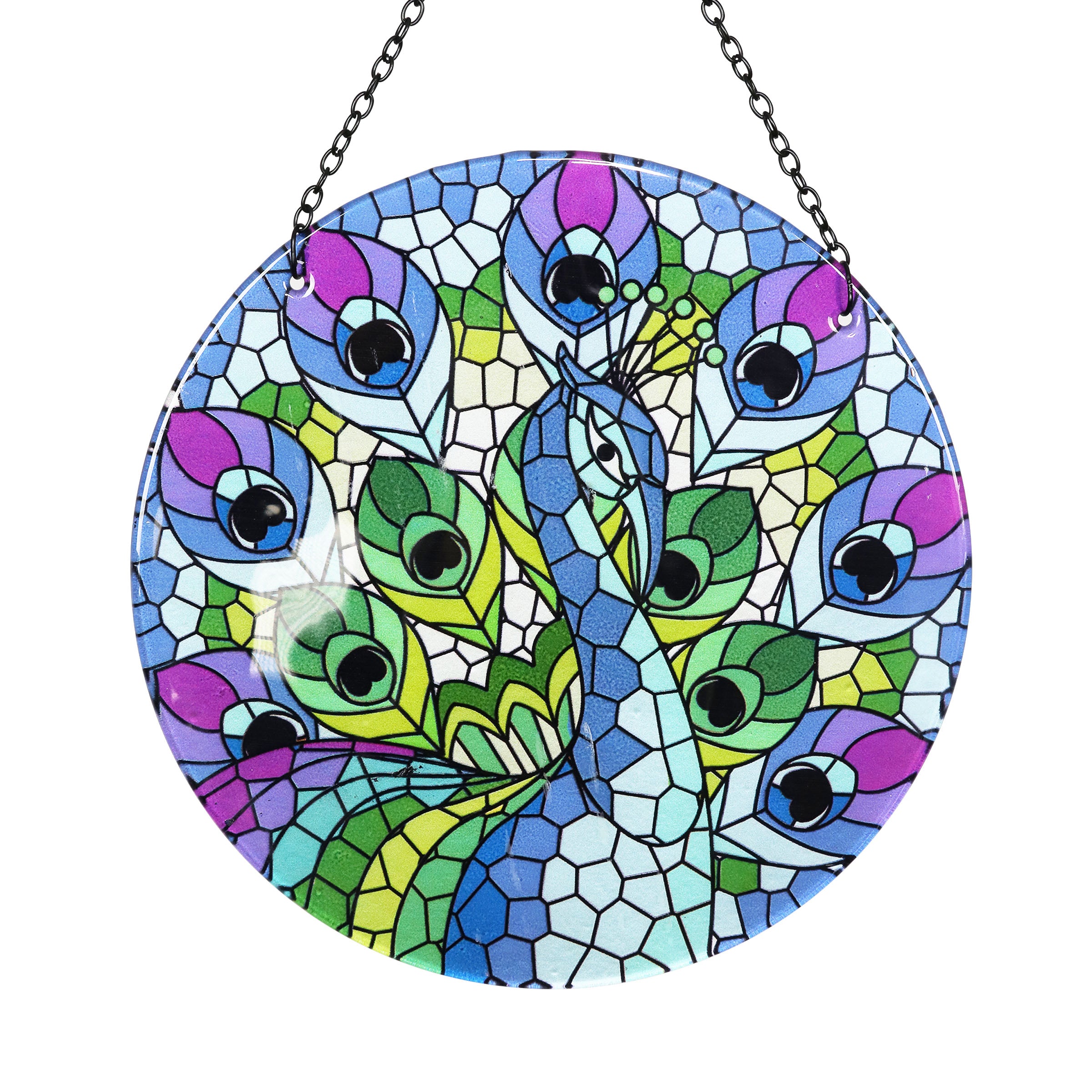 Hanging Mosaic Peacock Suncatcher - Thumbnail 2