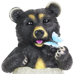 Solar Bear with Crackle Ball Belly Statuary, 17 Inches tall | Shop Garden Decor by Exhart