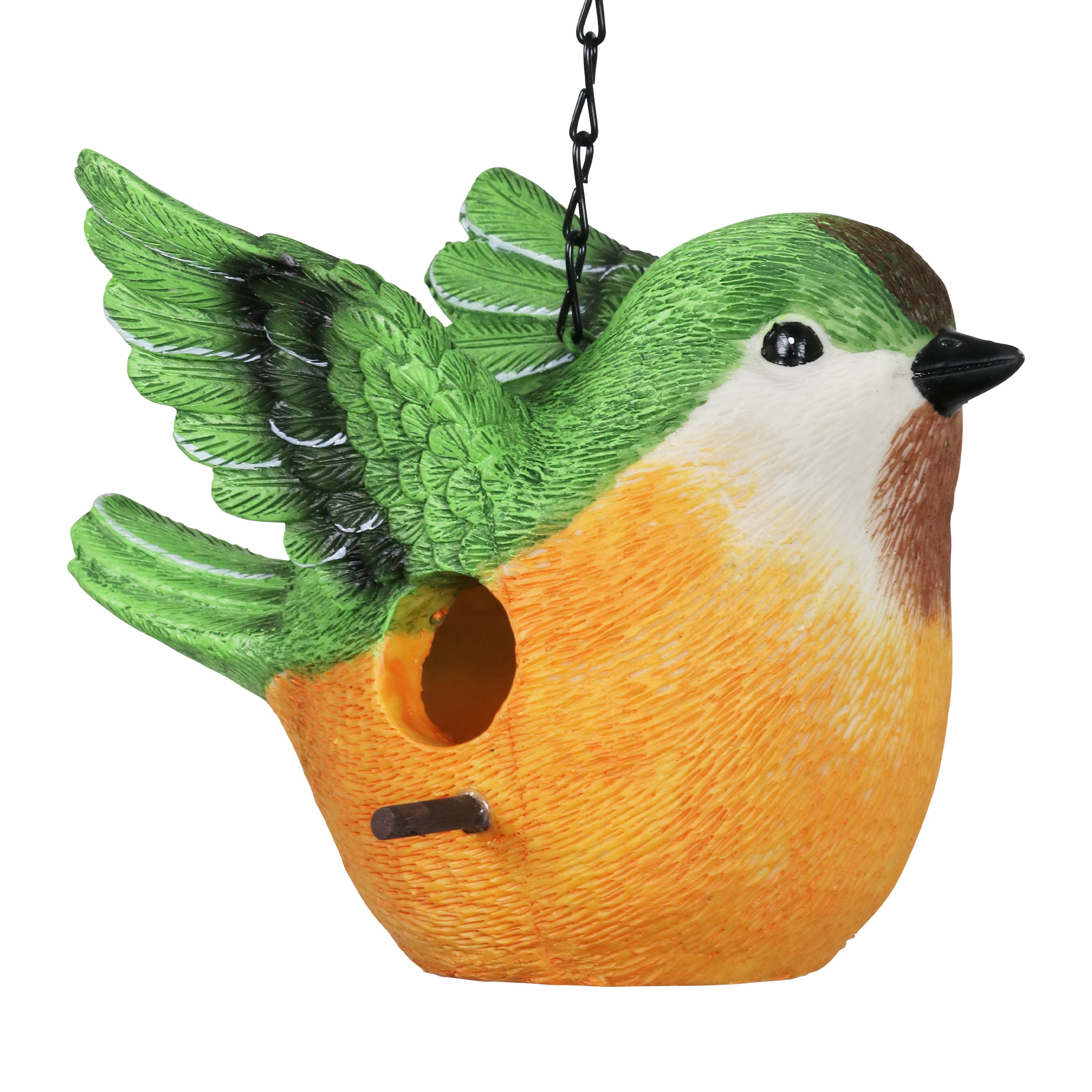 Peach Bird Hand Painted Bird House - Thumbnail 3