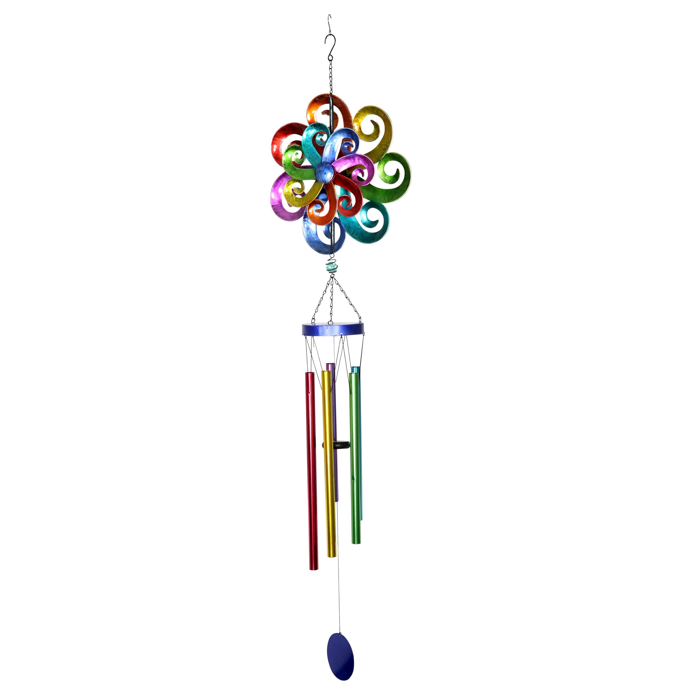 Rainbow Waves Double Wind Spinner Wind Chime - Thumbnail 2