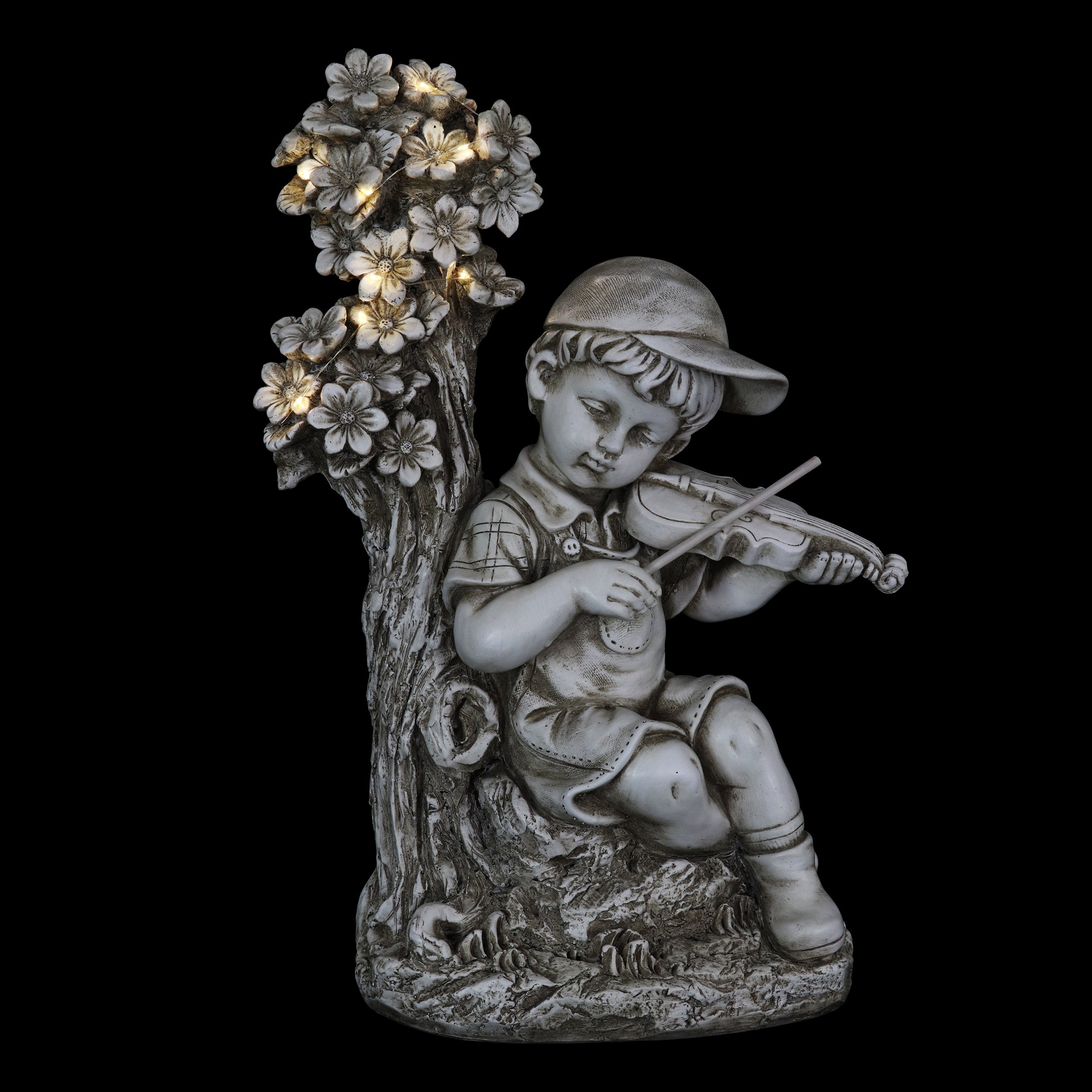 Solar Boy Playing Violin Under a Tree Statue - Thumbnail 2