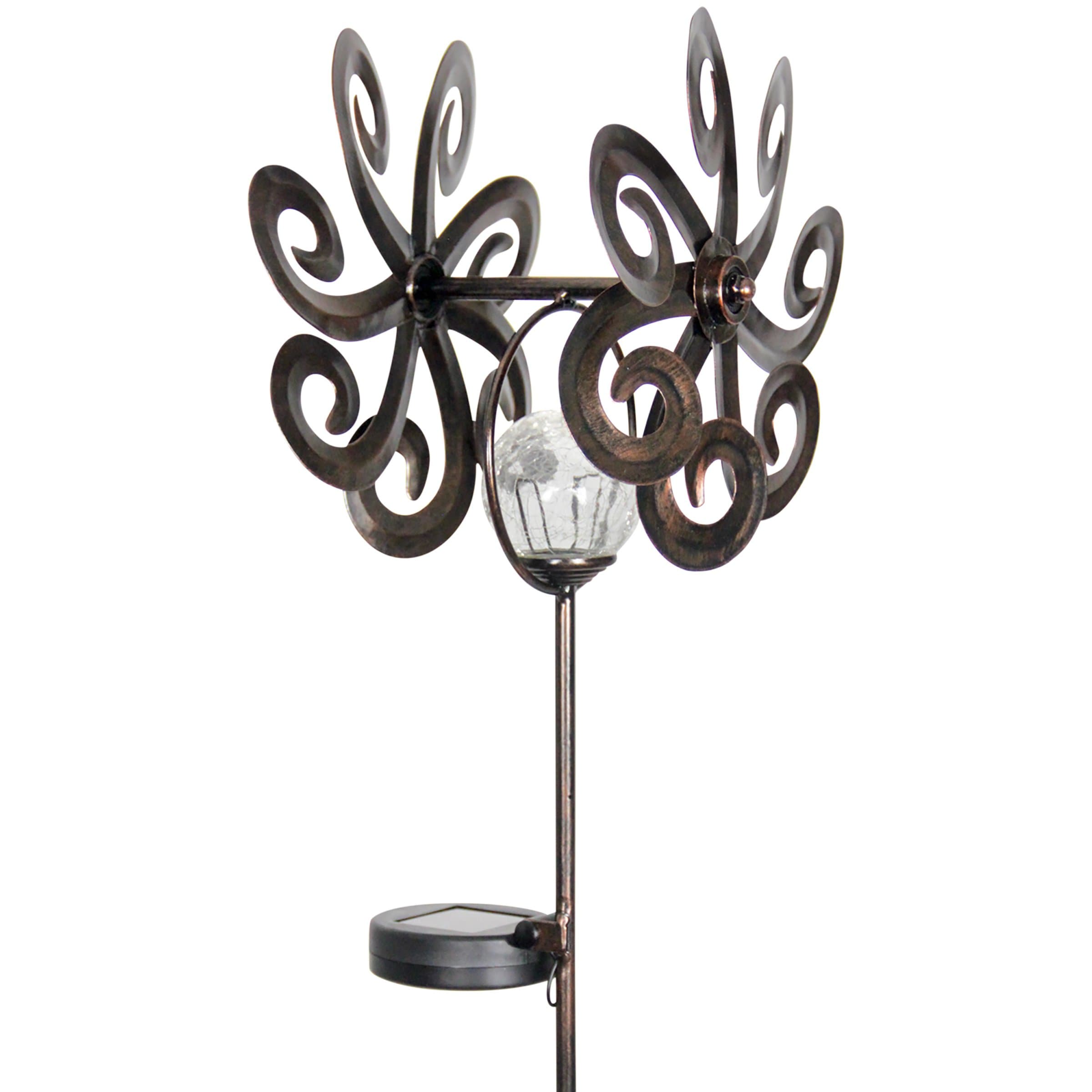 Exhart Kinetic Double Wave Windmill Garden Spinner Stake - Thumbnail 4