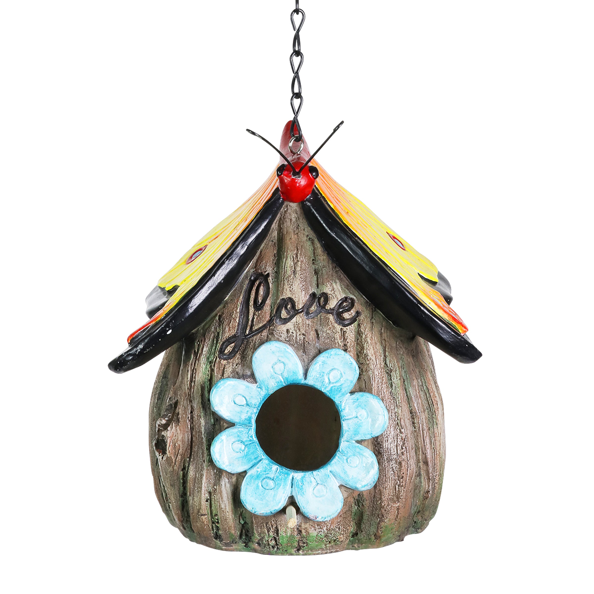 Exhart Butterfly Roof Love Acorn Hanging Bird House