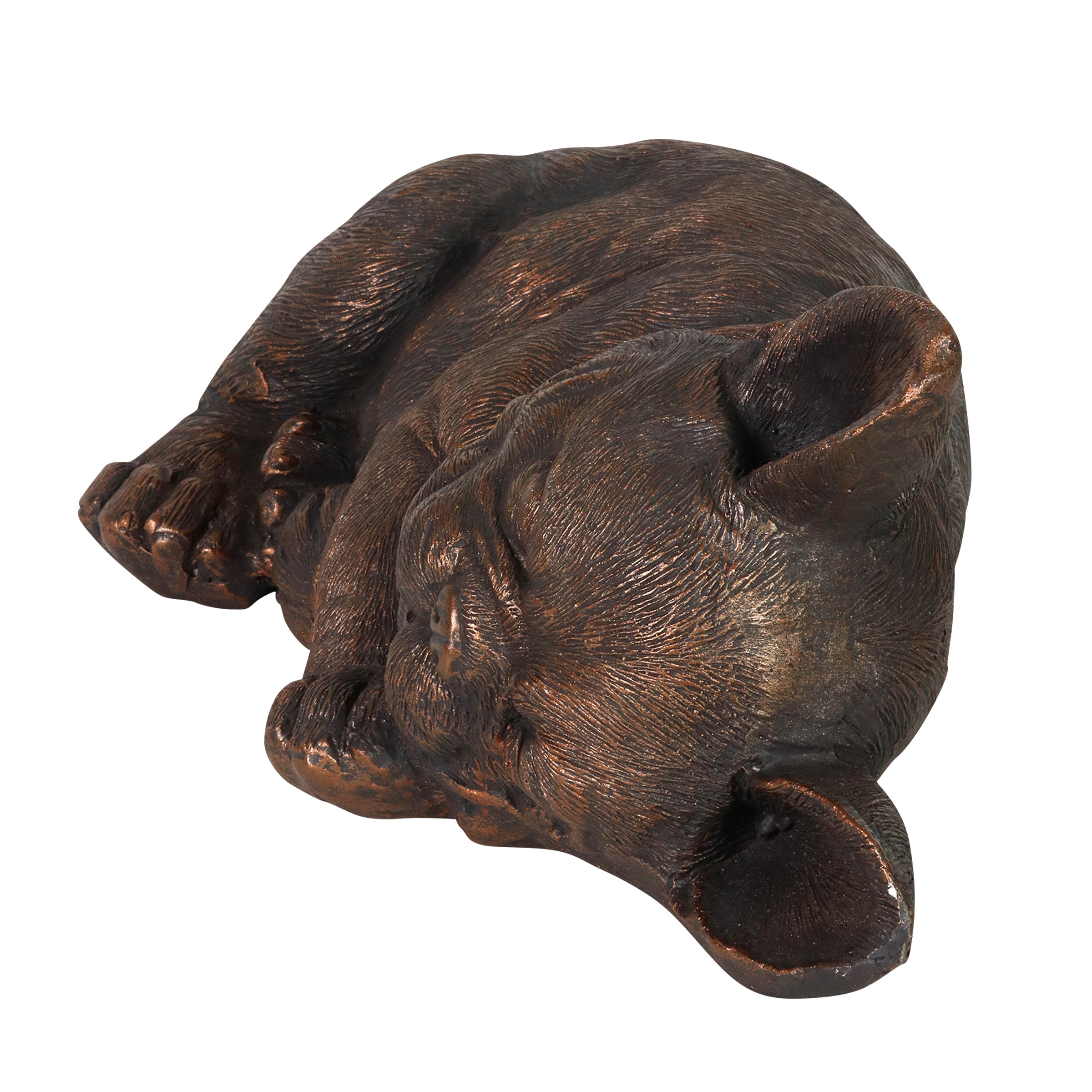 Sleeping French Bulldog Garden Statue in Bronze Look - Thumbnail 5
