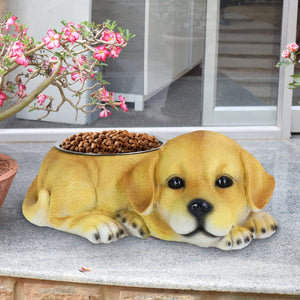 Labrador Bowl with Stainless Bowl Insert, 14 by 5.5 Inches | Shop Garden Decor by Exhart