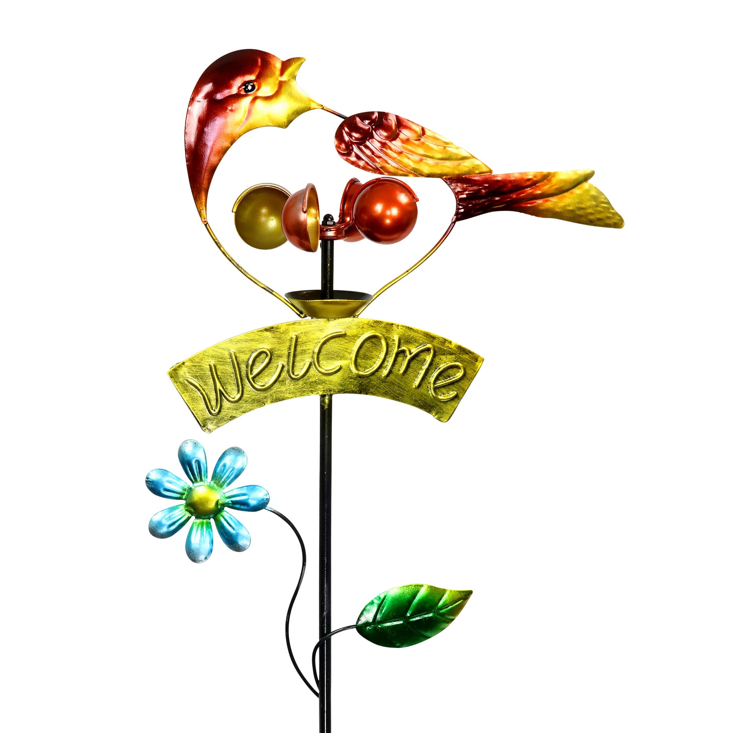 Exhart Bird Welcome Sign Garden Stake with Wind Spinner - Thumbnail 2