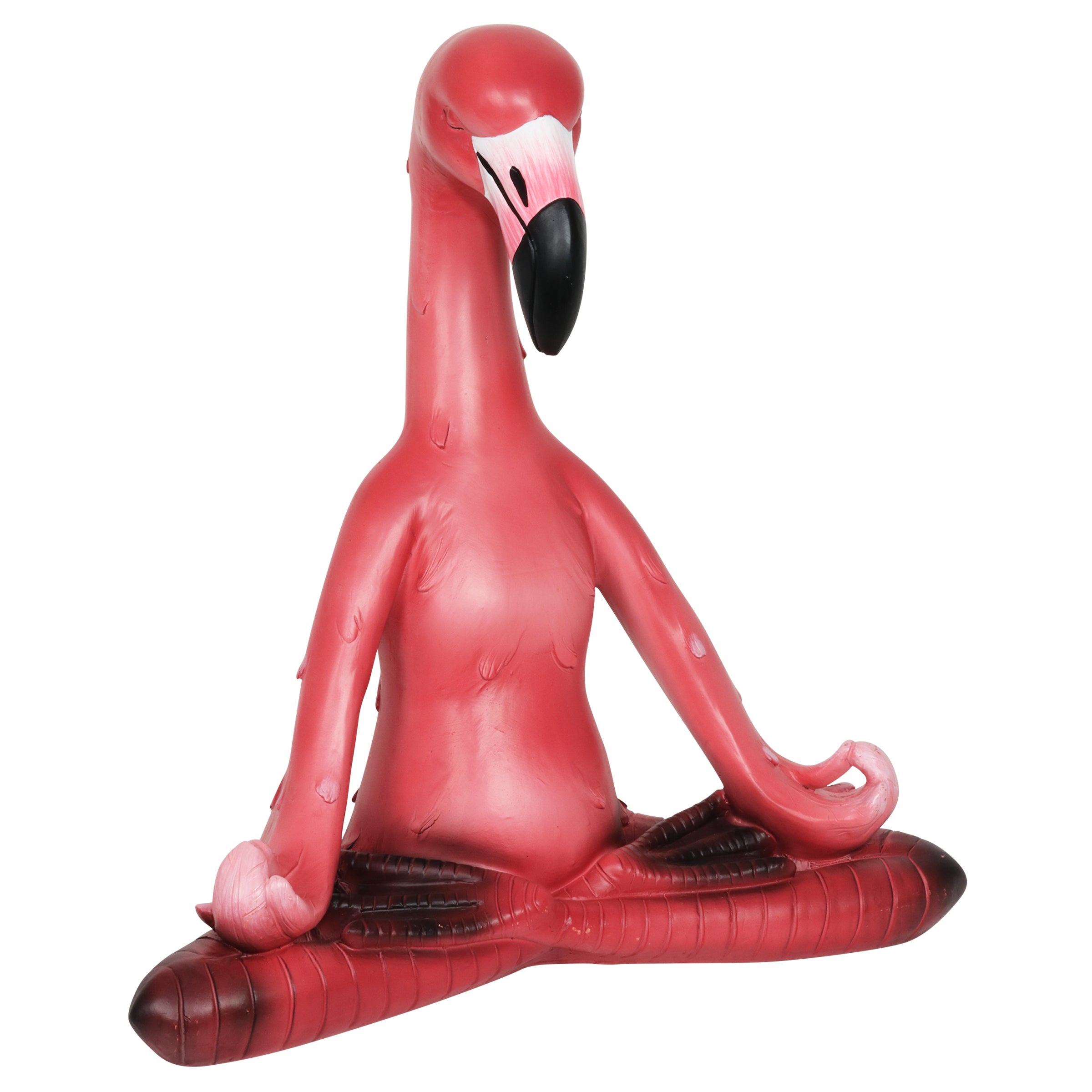 Meditating Yoga Flamingo in Lotus Garden Statue - Thumbnail 4
