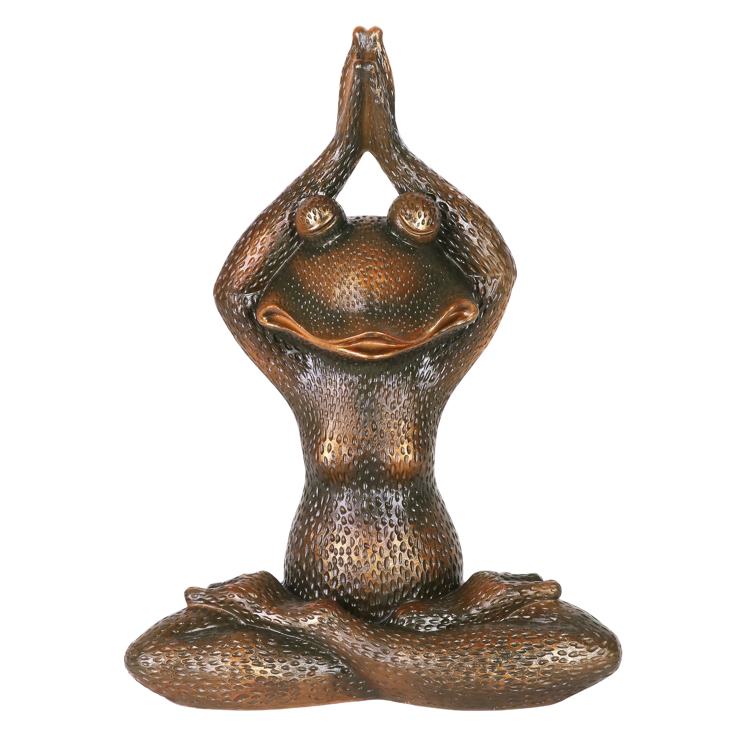 Meditating Bronze Yoga Frog Garden Statue - Thumbnail 5