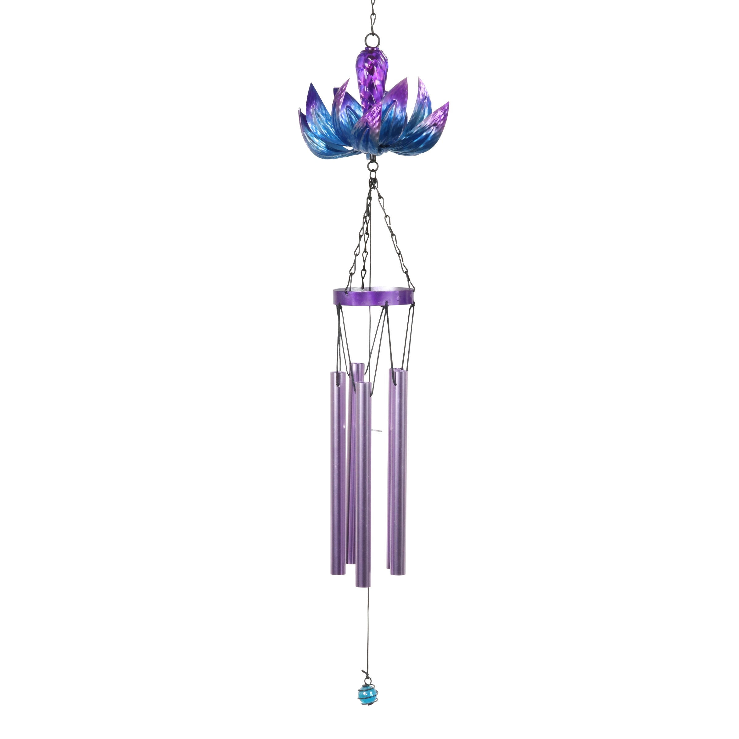 Purple Lotus Metal Wind Chime - Thumbnail 4