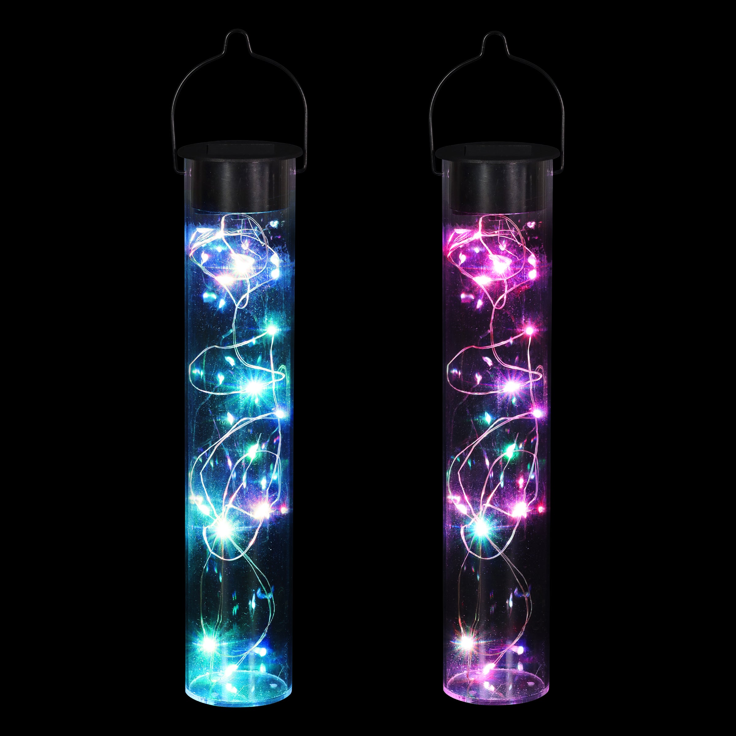 2 Piece Solar Acrylic Hanging Light Sticks with 20 Color Changing LED Firefly Lights - Thumbnail 5