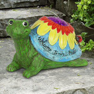 Colorful Welcome To Our Garden Turtle Statue, 6.5 Inches | Shop Garden Decor by Exhart
