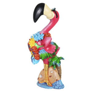 Beach Flamingo Garden Statue, 17 Inch | Shop Garden Decor by Exhart