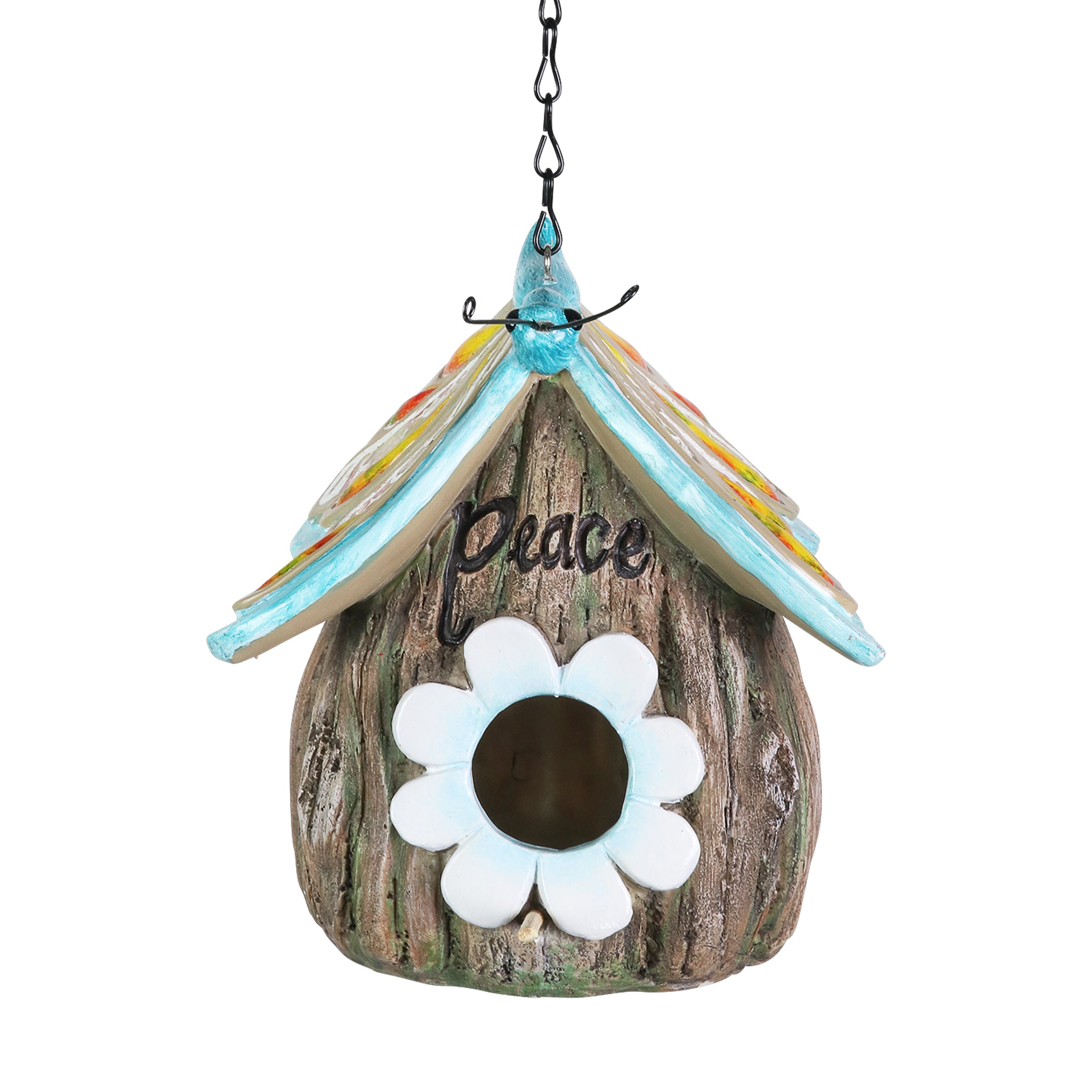 Butterfly Roof Peace Acorn Hanging Bird House - Thumbnail 2