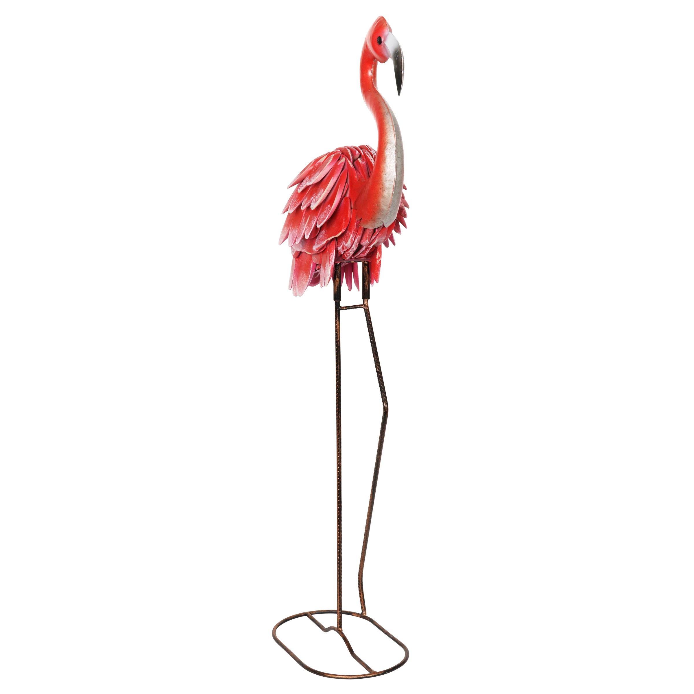 Wood and Metal Flamingo Garden Statue - Thumbnail 4