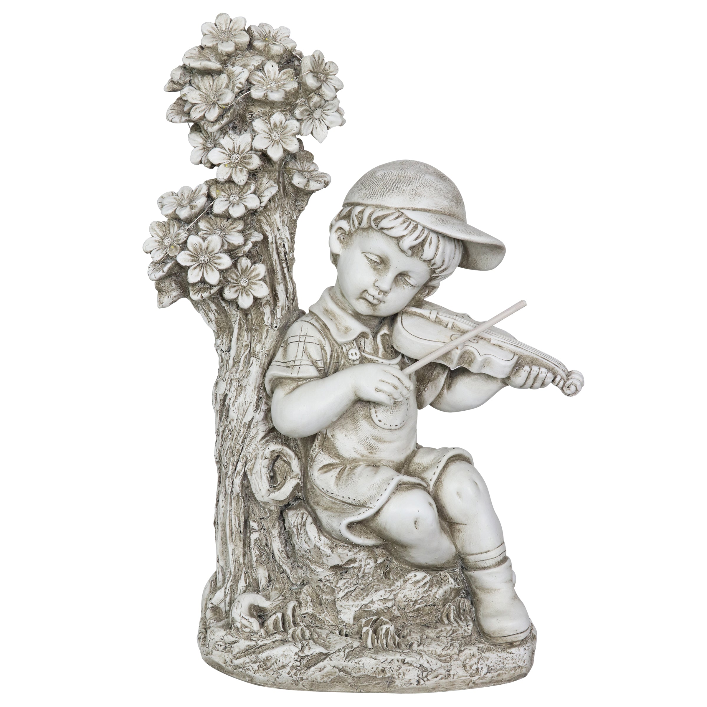 Solar Boy Playing Violin Under a Tree Statue - Thumbnail 4