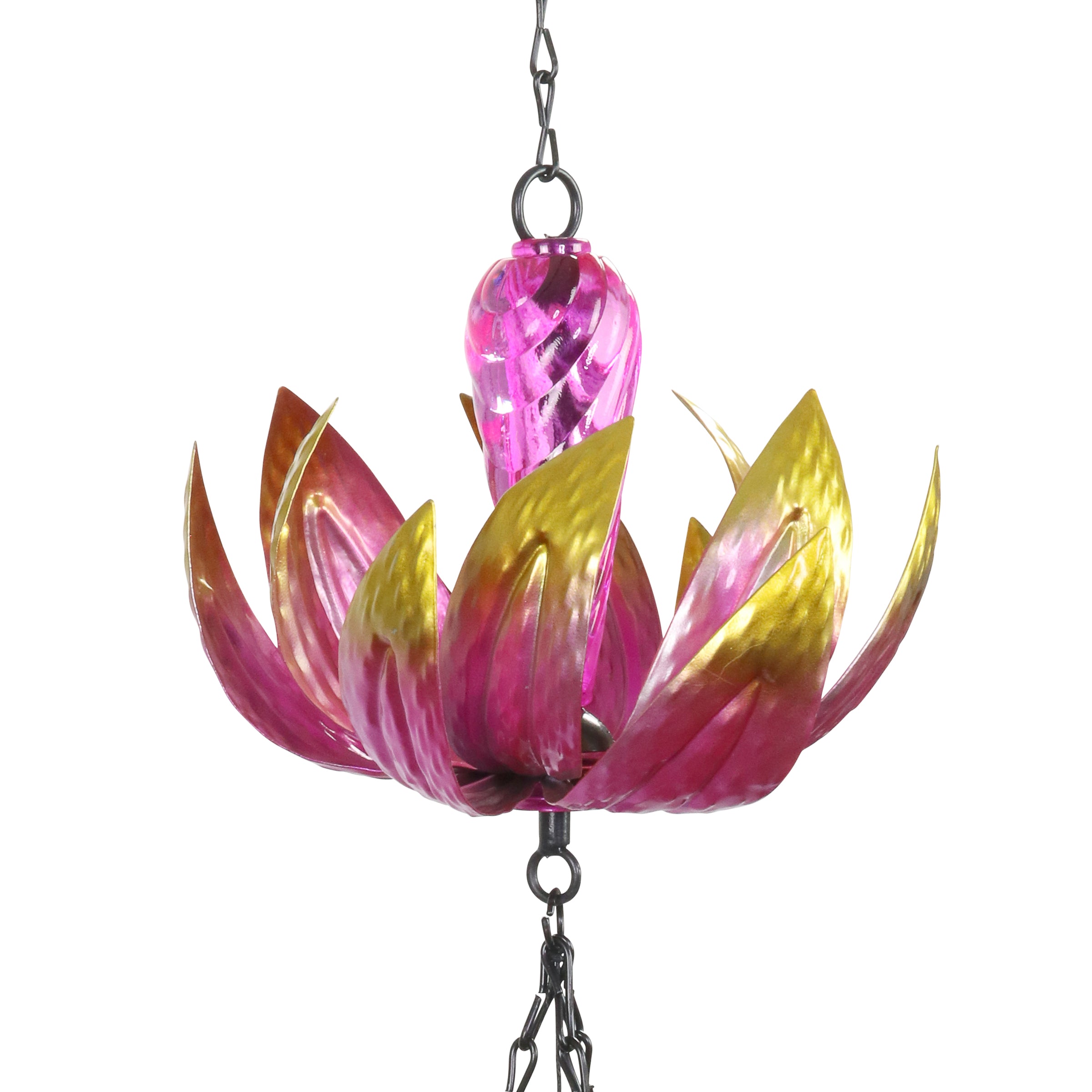 Spinning Pink Lotus Wind Chime - Thumbnail 2