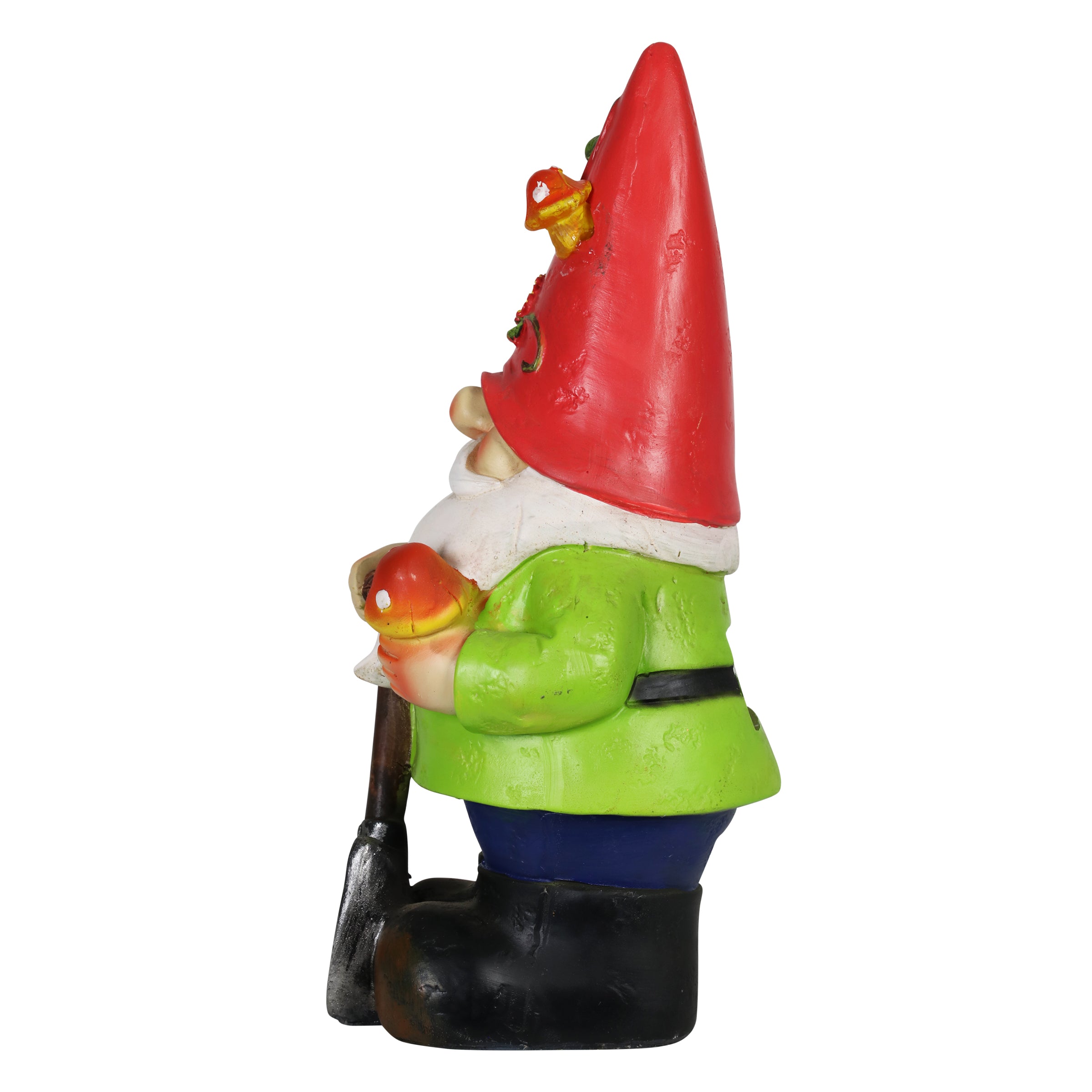 Solar Red Hat Roy Garden Gnome Statue with Shovel, 10 Inch | Shop Garden Decor by Exhart