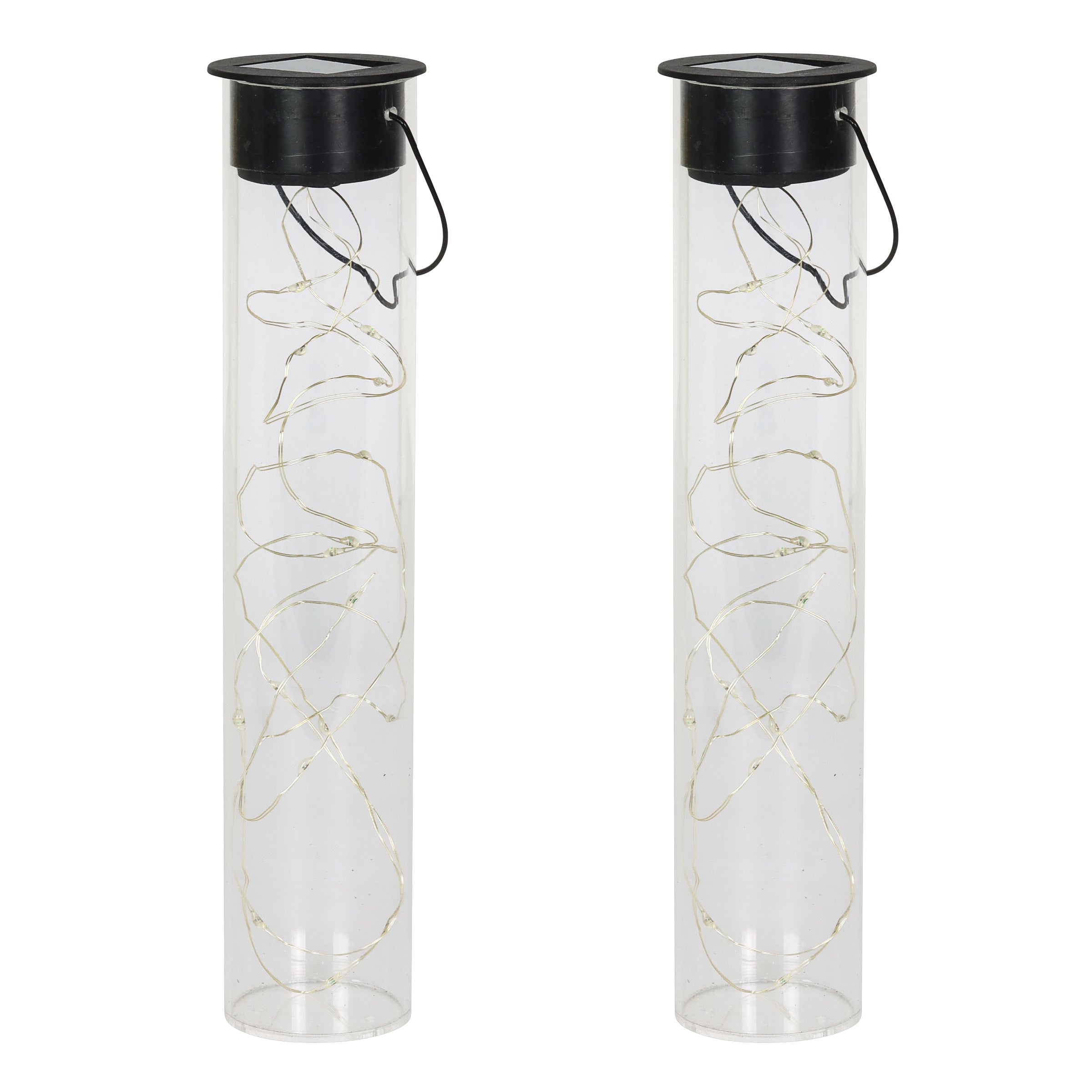 2 Piece Solar Acrylic Hanging Light Sticks with 20 Color Changing LED Firefly Lights