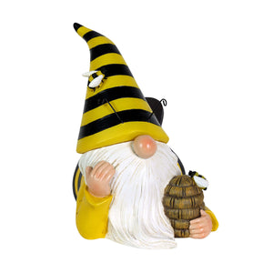 Solar Beekeeper Garden Gnome with Bee Hive Statuary, 5.5 by 8.5 Inches | Shop Garden Decor by Exhart