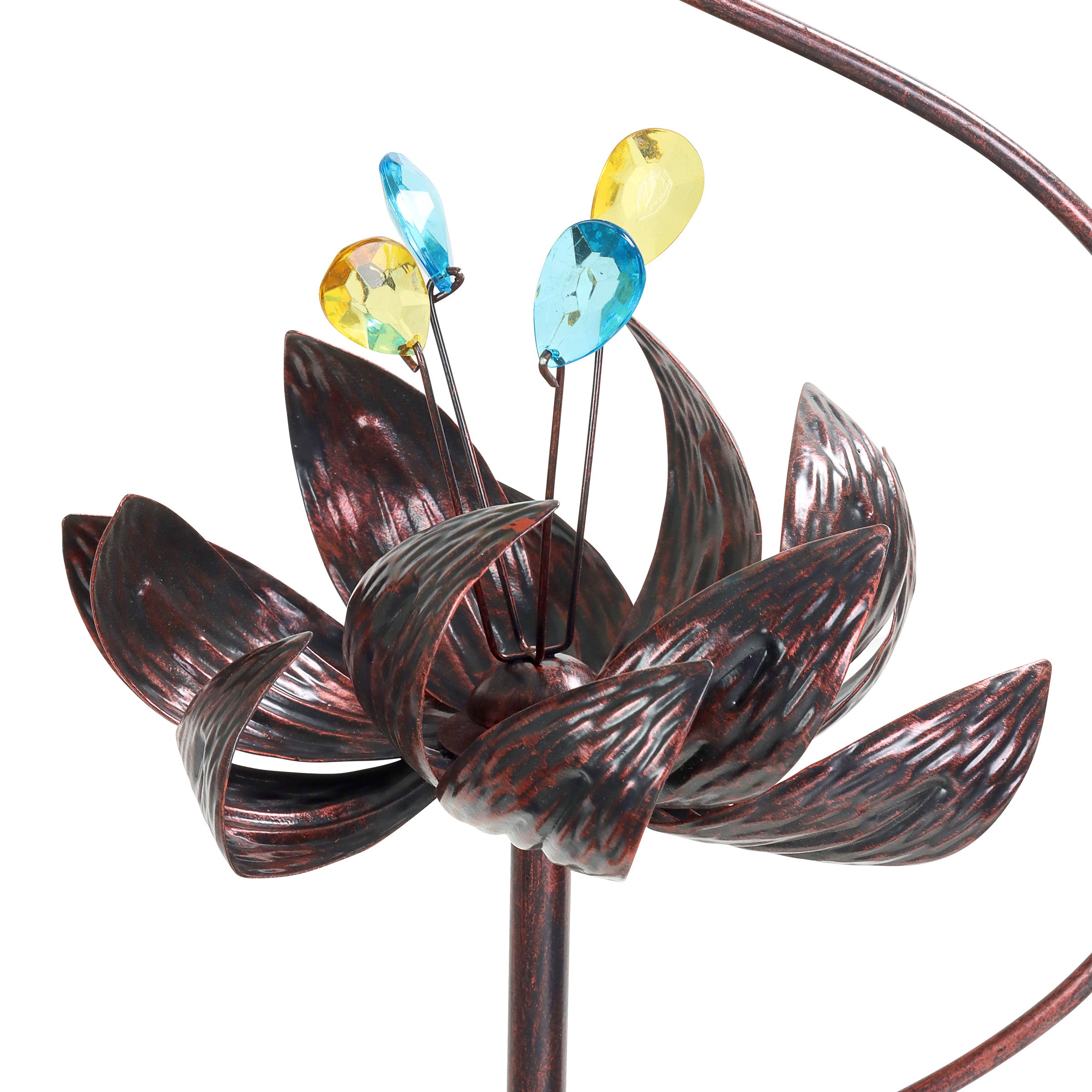 Exhart Kinetic Lotus Butterfly Spinner Garden Stake - Thumbnail 2