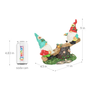 Two Can't See Hat Seesaw Gnomes Garden Statuary, 10.5 by 9 Inches | Shop Garden Decor by Exhart