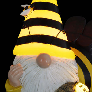 Solar Beekeeper Garden Gnome with Bee Hive Statuary, 5.5 by 8.5 Inches | Shop Garden Decor by Exhart