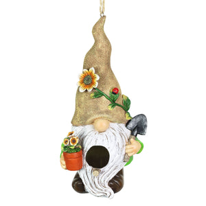 Gardening Gnome Hanging Bird House, 10.5 Inches | Shop Garden Decor by Exhart
