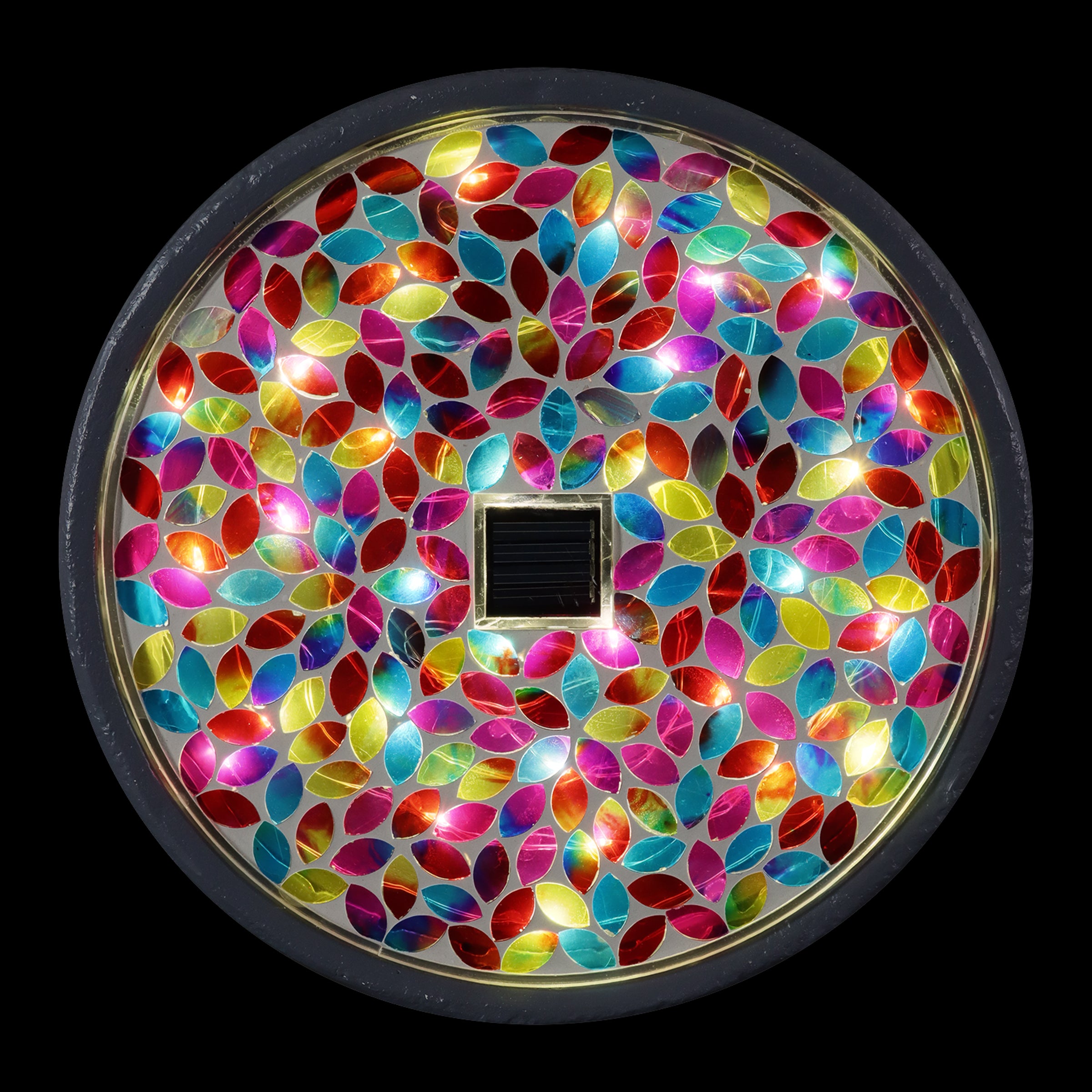 Exhart Mosaic Glass Leaf Stepping Stone - Thumbnail 4