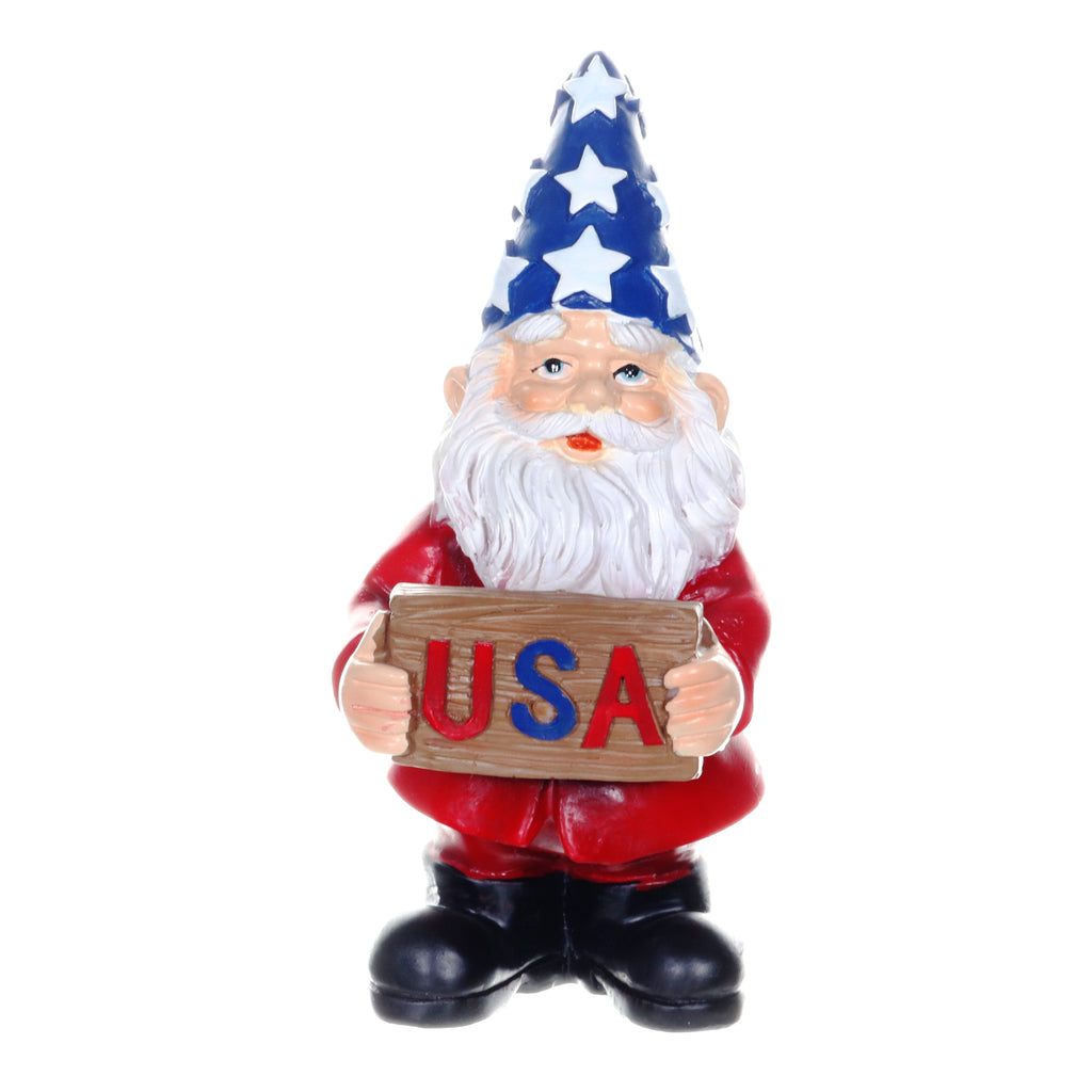 USA Sign Garden Gnome, 8.5 Inch