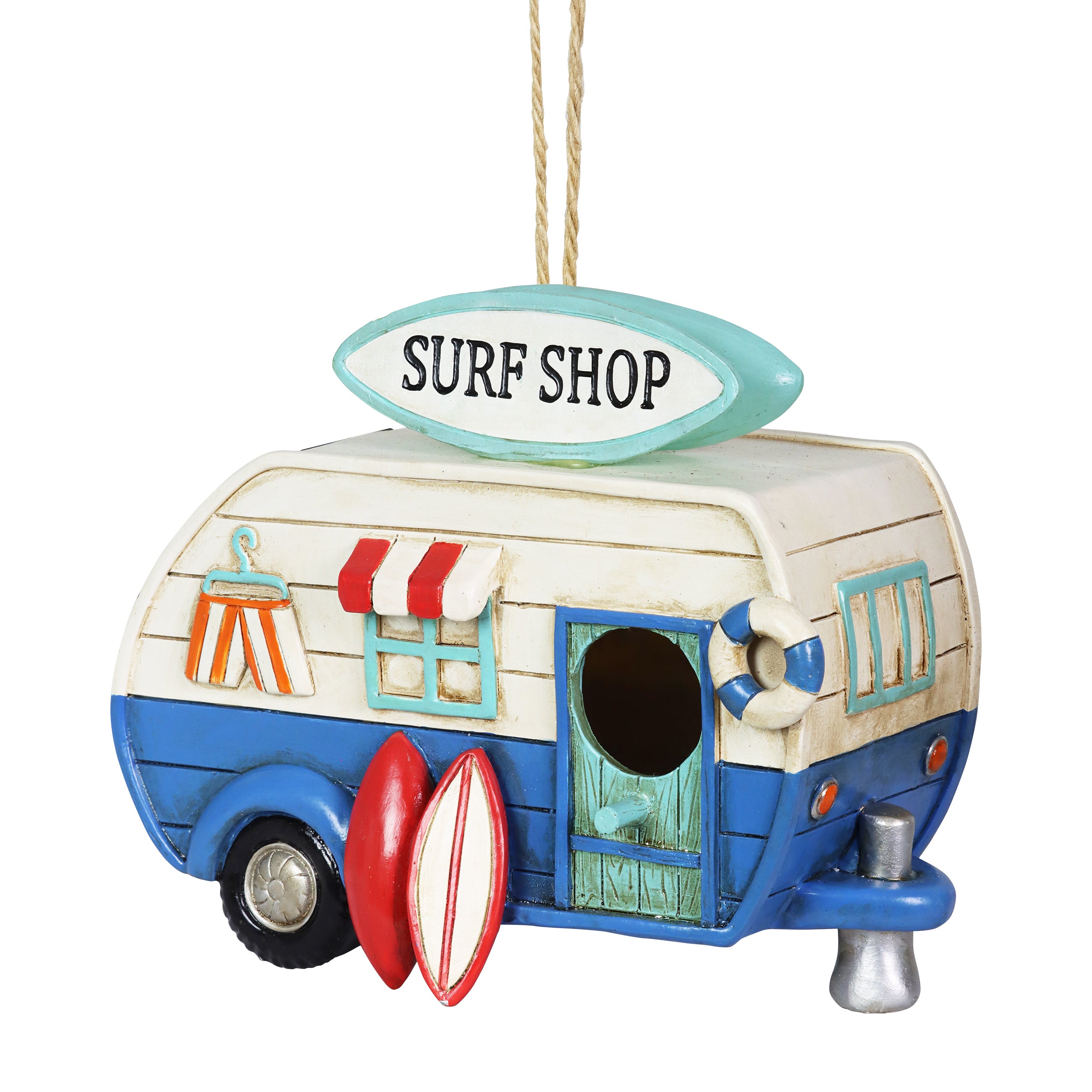 Solar Retro Surf Shop RV Hanging Bird House
