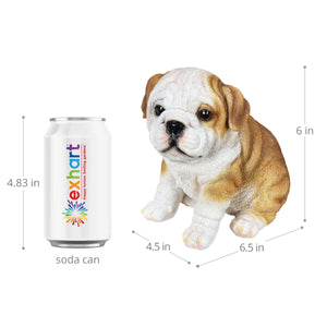 Hand Painted English Bulldog Puppy Statuary, 6 Inch | Shop Garden Decor by Exhart
