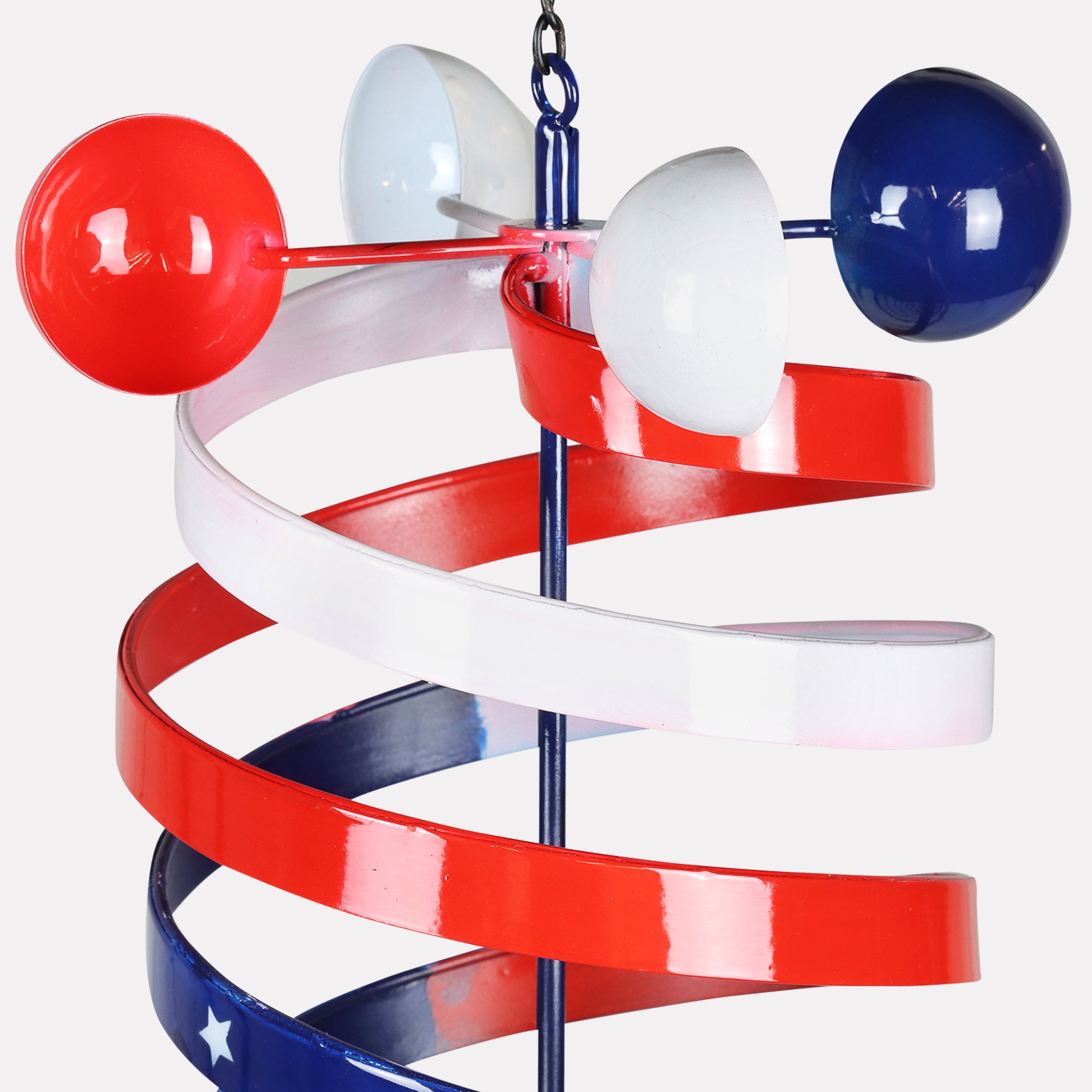 Patriotic Stripes and Stars Hanging Metal Spinner - Thumbnail 5
