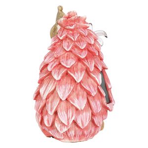 Solar Pink Hedgehog With LED Flower Statue, 9 Inch | Shop Garden Decor by Exhart
