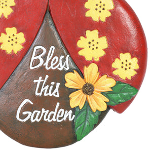 Red Ladybug Bless This Garden Cement Stepping Stone, 9.5 Inches | Shop Garden Decor by Exhart