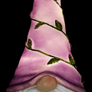 Solar Can't See Hat Gnome with Illuminating Purple Vine Gnome Hat, 13 Inch | Shop Garden Decor by Exhart