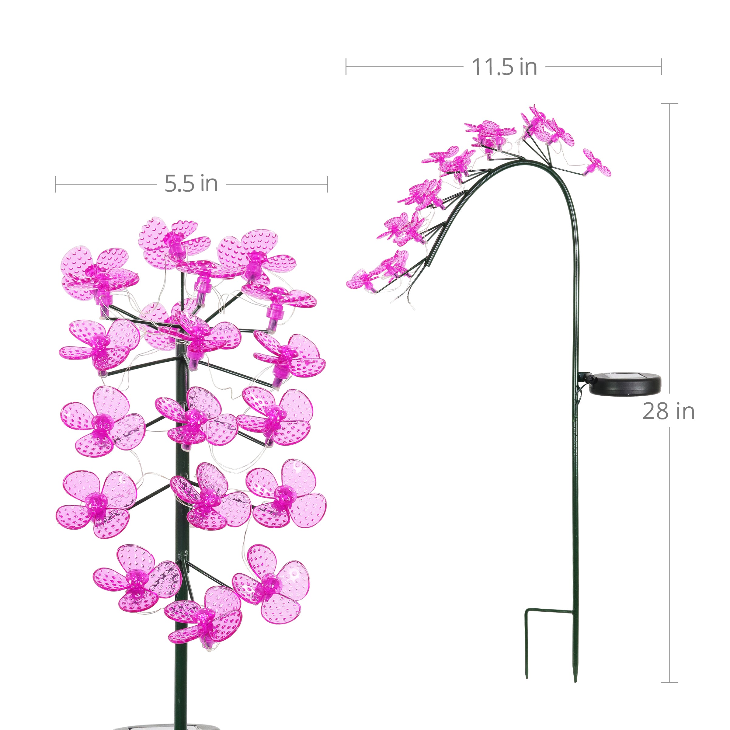 Exhart Solar Spinning Forget Me Not Blooms Garden Stake