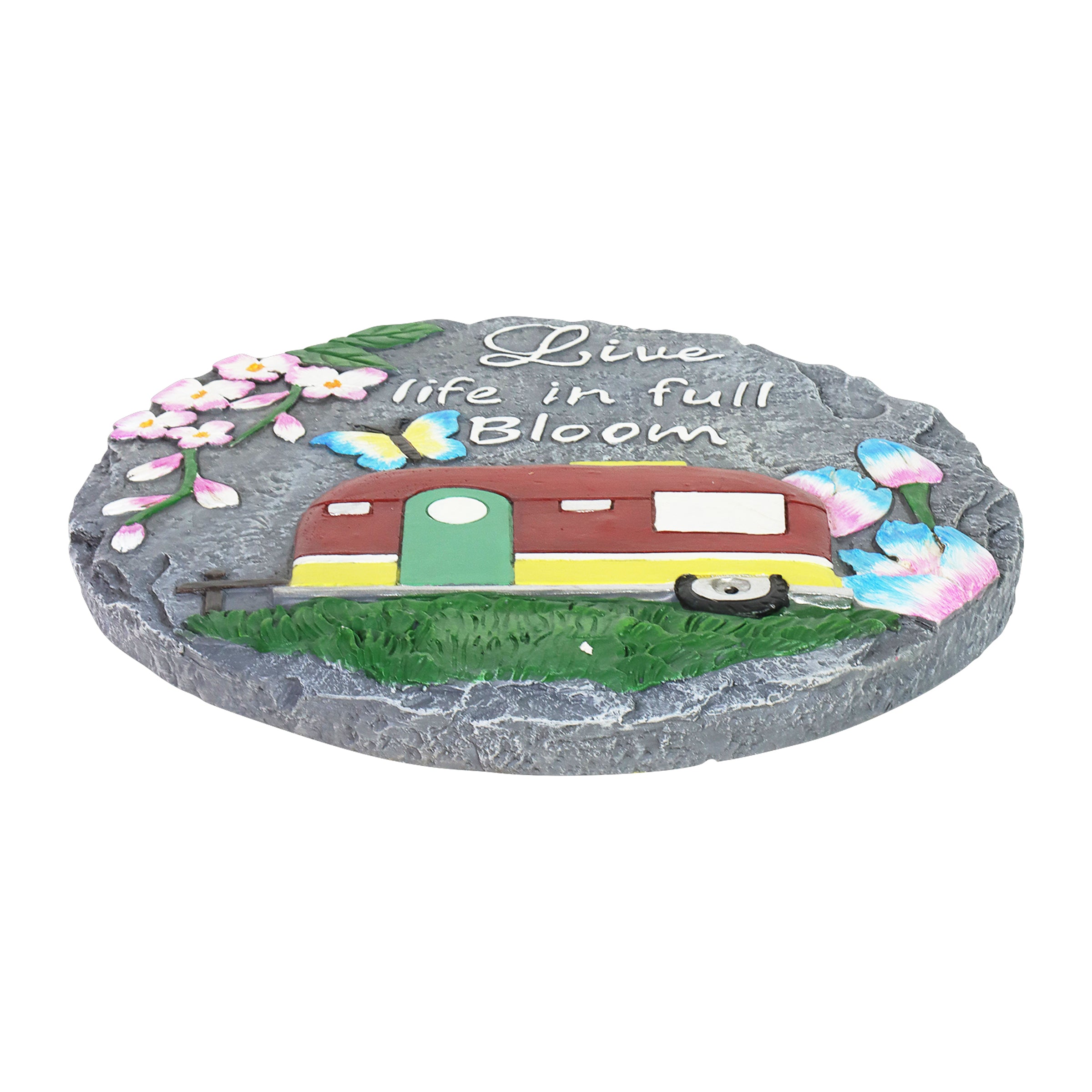 Vintage Trailer Garden Stepping Stone "Live Life in Full Bloom" - Thumbnail 4