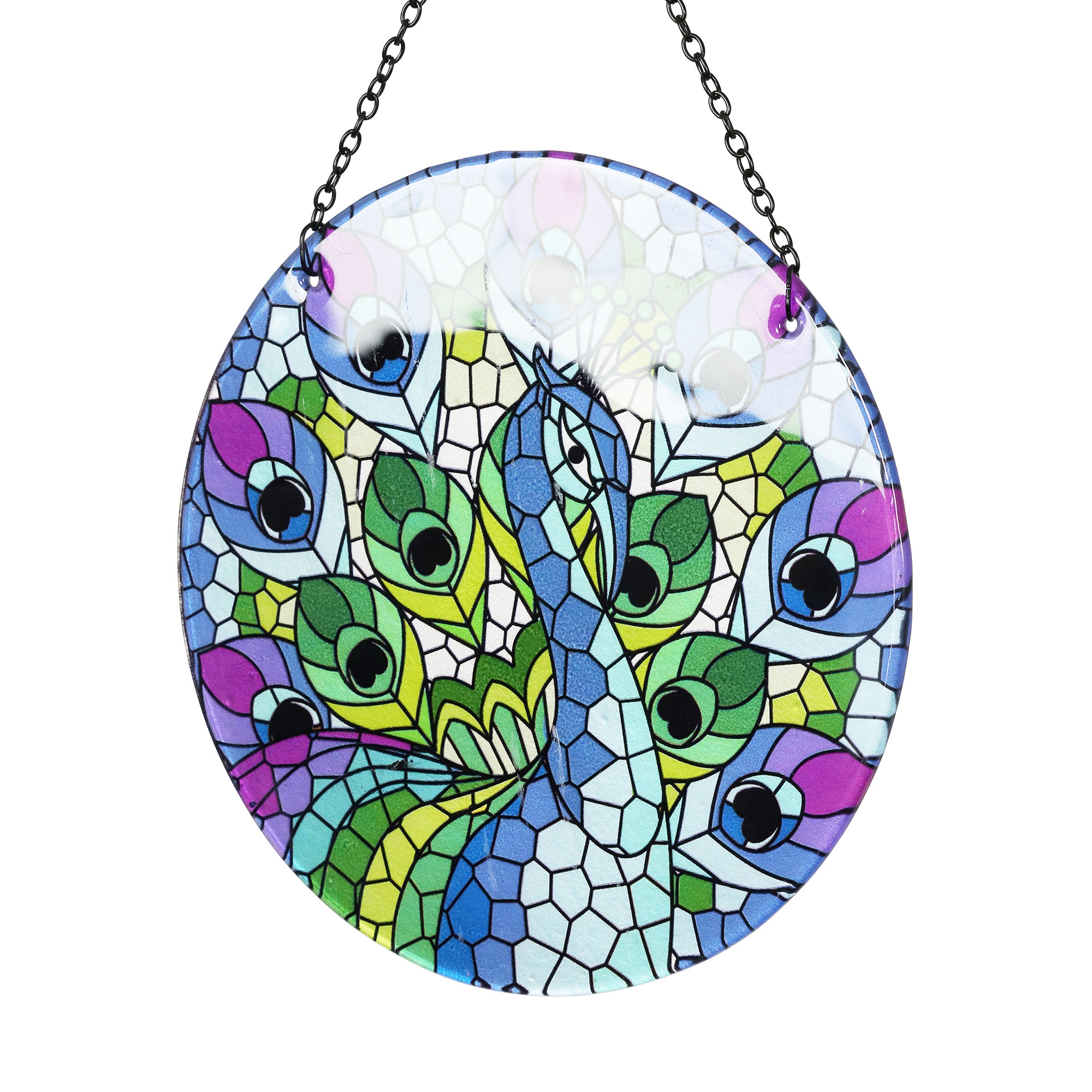 Hanging Mosaic Peacock Suncatcher