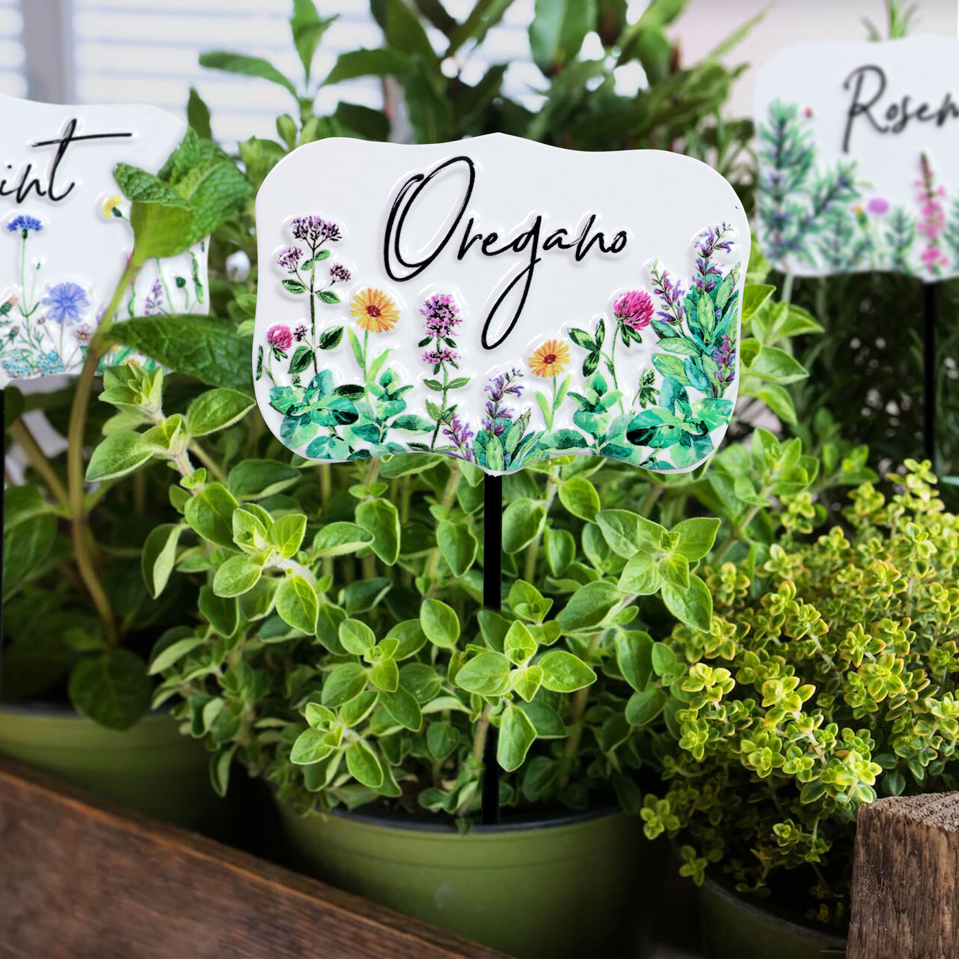 plant pot stakes 6 Piece Set Herb Marker Pot Stakes, 4 by 8 Inch