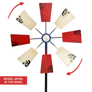 Patriotic Windmill Kinetic Spinner Garden Stake, 12 by 54 Inches | Shop Garden Decor by Exhart