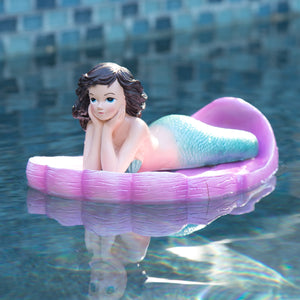 Hand Painted Mermaid Pool Floater, 10.5 by 5 Inches | Shop Garden Decor by Exhart