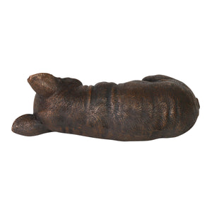 Sleeping French Bulldog Garden Statue in Bronze Look, 21 by 7 Inches | Shop Garden Decor by Exhart